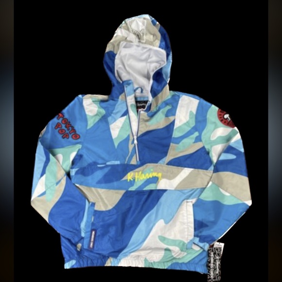 NWT Keith Haring Hoodie / jacket; Blue/Blue - Picture 3 of 3